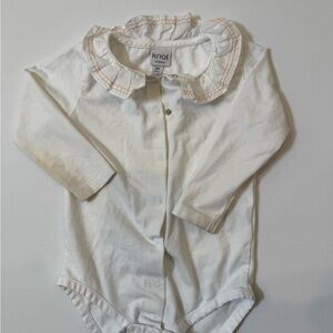 Baby White Ruffle-Collar One-Piece